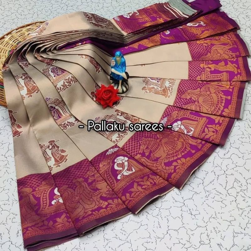 Amrah Wholesale Aab Pallaku Rose Gold Bridal Silk Jacquard Work Saree Collection - Amrah Wholesale