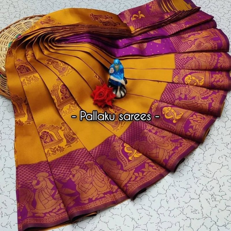 Amrah Wholesale Aab Pallaku Rose Gold Bridal Silk Jacquard Work Saree Collection - Amrah Wholesale