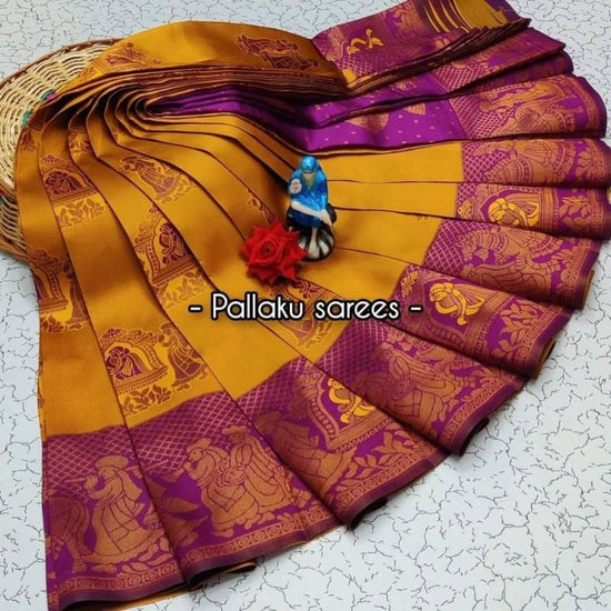 Amrah Wholesale Aab Pallaku Rose Gold Bridal Silk Jacquard Work Saree Collection - Amrah Wholesale