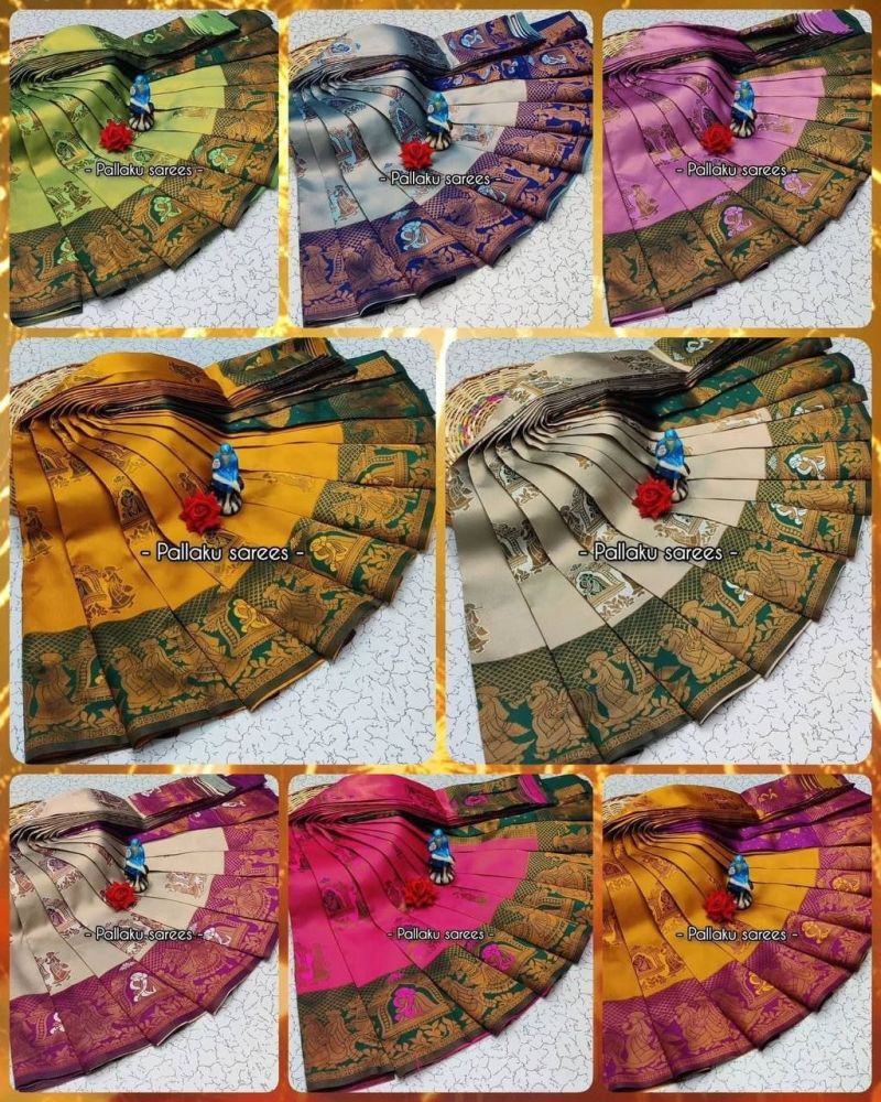 Amrah Wholesale Aab Pallaku Rose Gold Bridal Silk Jacquard Work Saree Collection - Amrah Wholesale