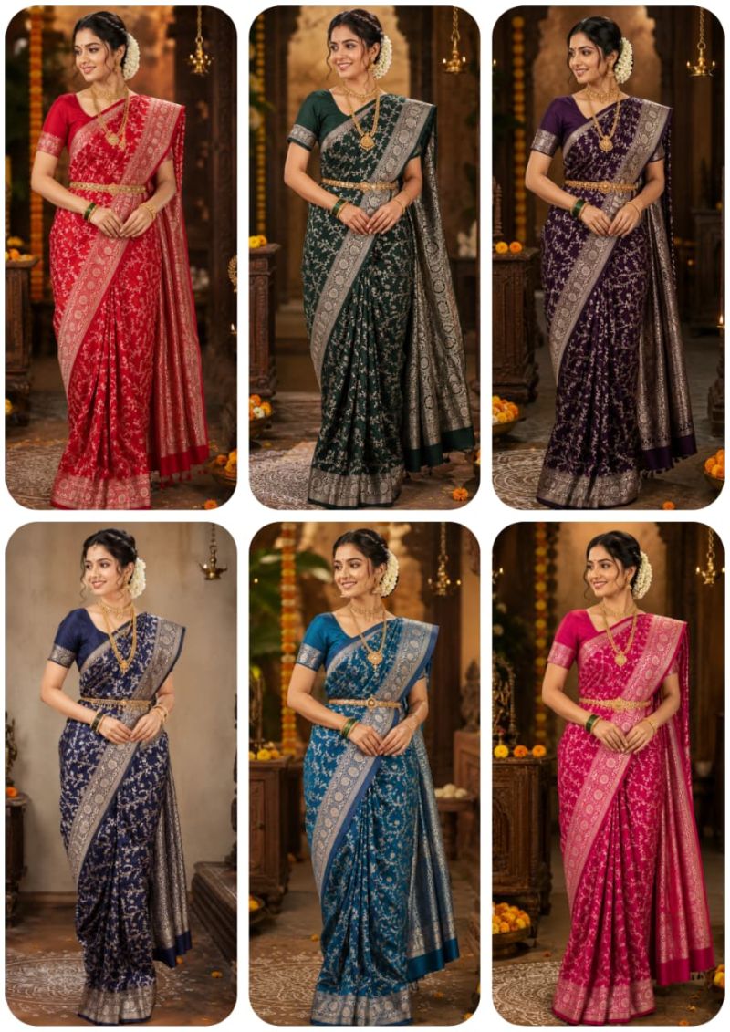 Amrah Wholesale Aab Simran Banarasi Silk Zari Weaving Saree Collection - Amrah Wholesale