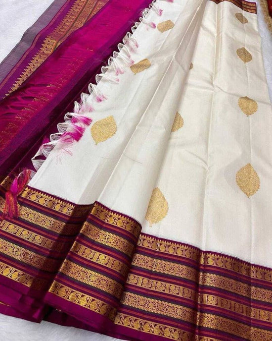 Amrah Wholesale Aab Swet Soft Silk Jacquard Work Saree