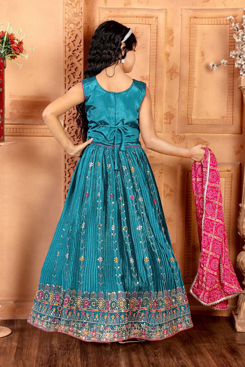 Amrah Wholesale Aaradhna 647 Chinon Silk Kids Lehenga Choli Collection - Amrah Wholesale