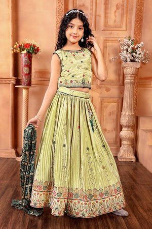 Amrah Wholesale Aaradhna 647 Chinon Silk Kids Lehenga Choli Collection - Amrah Wholesale