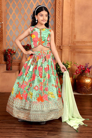 Amrah Wholesale Aaradhna 652 Star Georgette Printed Kids Lehenga Choli Collection - Amrah Wholesale