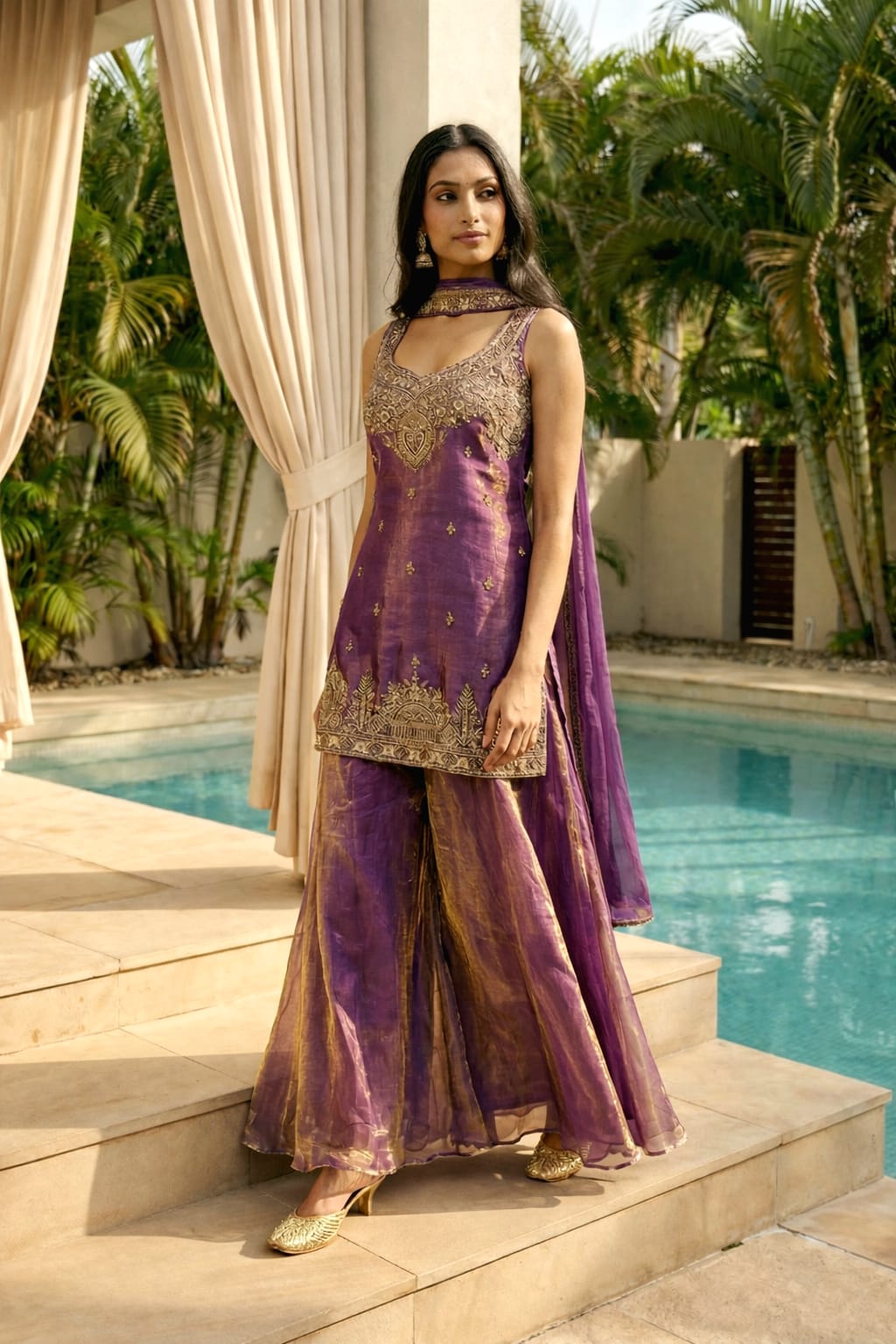 Amrah Wholesale Aarvi 01 Fandy Satin Kurti Pant Dupatta Set - Amrah Wholesale