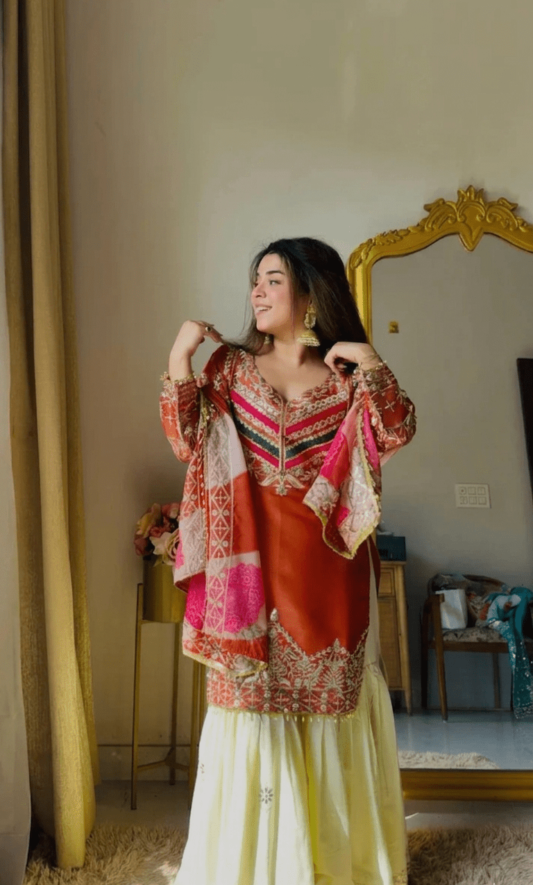 Amrah Wholesale Aarya 01 Satin Silk Kurti Pant Dupatta Set - Amrah Wholesale