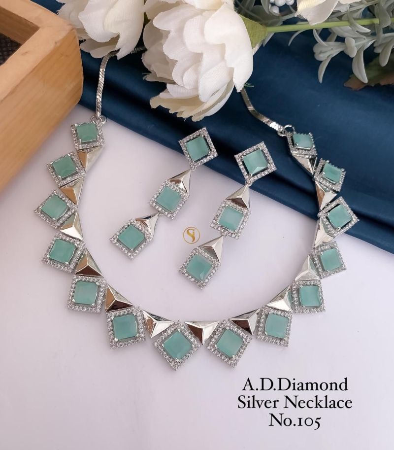 Amrah Wholesale Ad Diamond Fancy Necklace Set 1