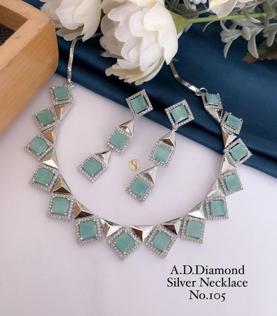 Amrah Wholesale Ad Diamond Fancy Necklace Set 1