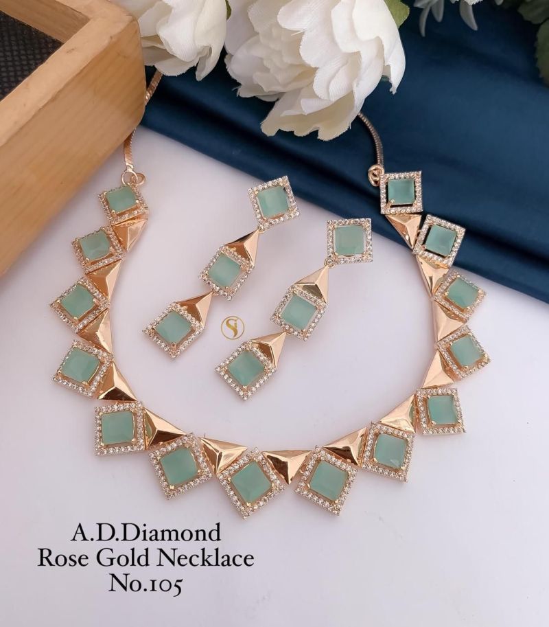 Amrah Wholesale Ad Diamond Fancy Necklace Set 1