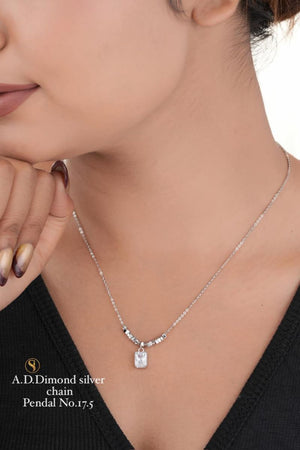 Amrah Wholesale Ad Diamond Golden Chain Pendal Necklace Set