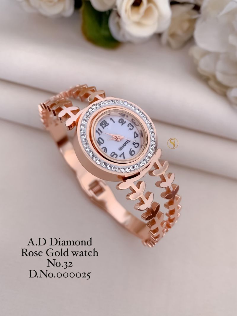 Amrah Wholesale Ad Diamond Rose Gold Watch Collection 1 Ad Diamond Imitation Jewellery
