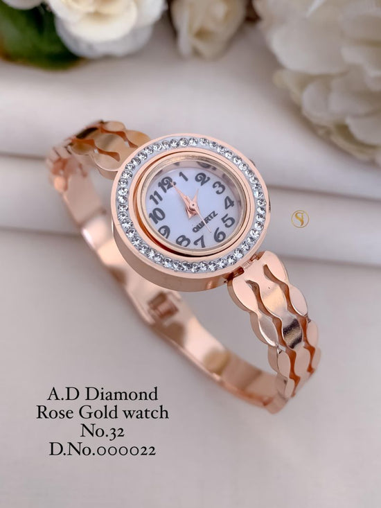 Amrah Wholesale Ad Diamond Rose Gold Watch Collection 1 Ad Diamond Imitation Jewellery