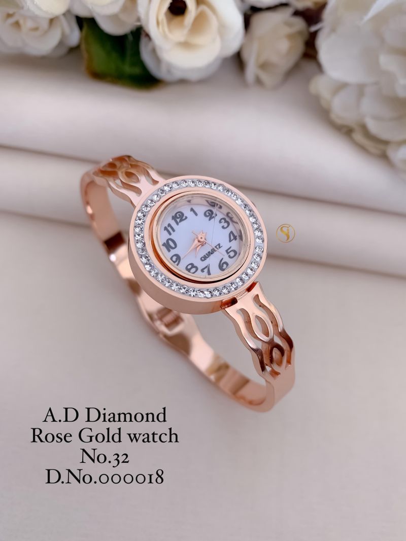 Amrah Wholesale Ad Diamond Rose Gold Watch Collection 1 Ad Diamond Imitation Jewellery