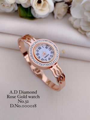 Amrah Wholesale Ad Diamond Rose Gold Watch Collection 1 Ad Diamond Imitation Jewellery