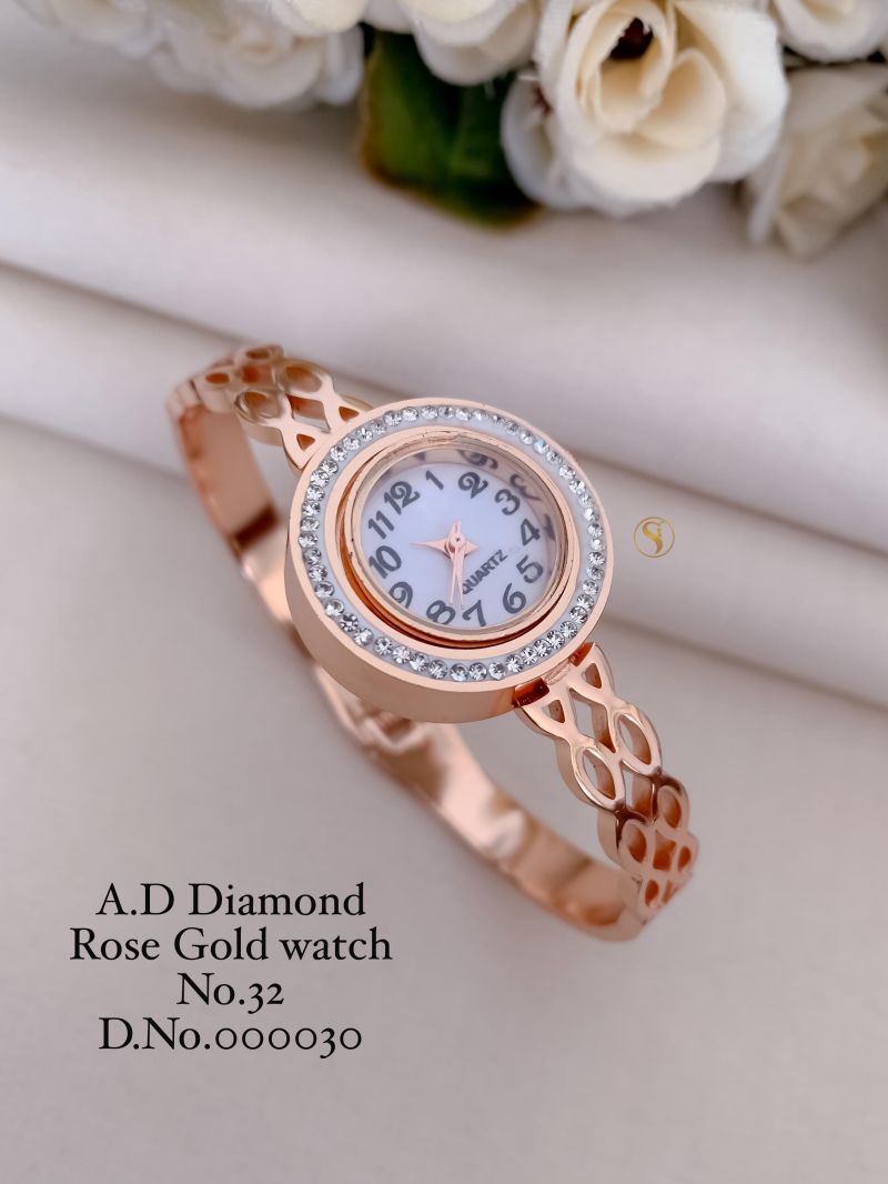 Amrah Wholesale Ad Diamond Rose Gold Watch Collection 1 Ad Diamond Imitation Jewellery
