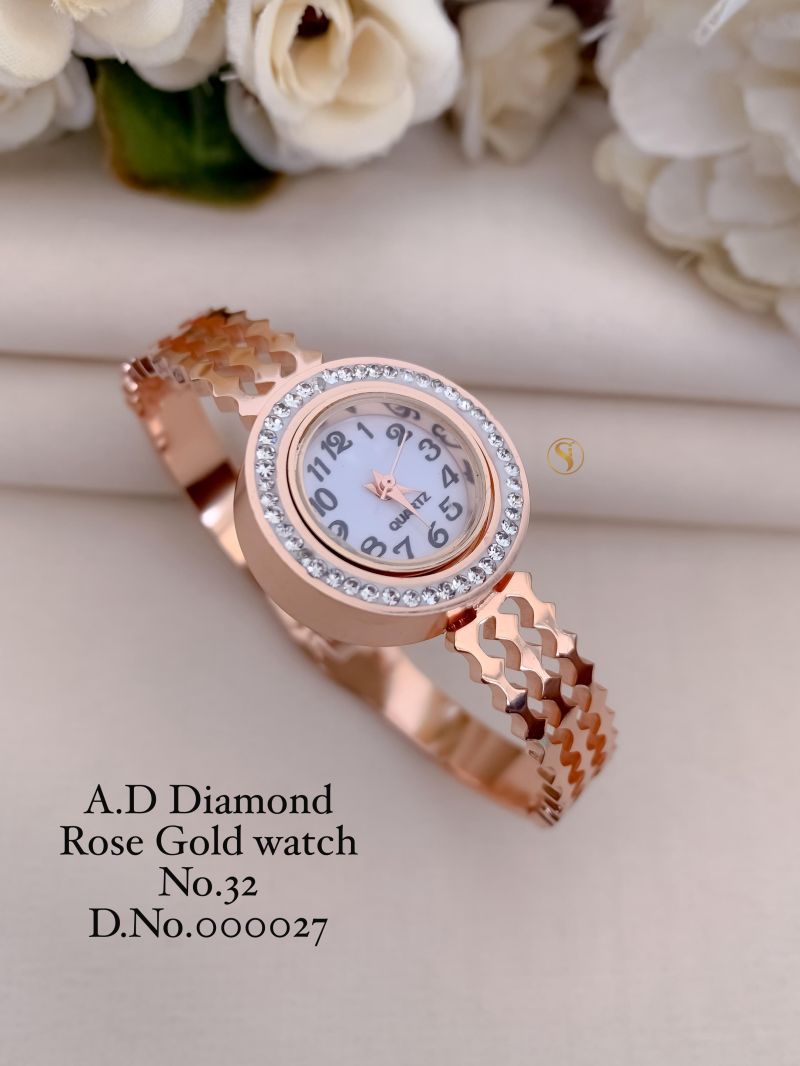 Amrah Wholesale Ad Diamond Rose Gold Watch Collection 1 Ad Diamond Imitation Jewellery