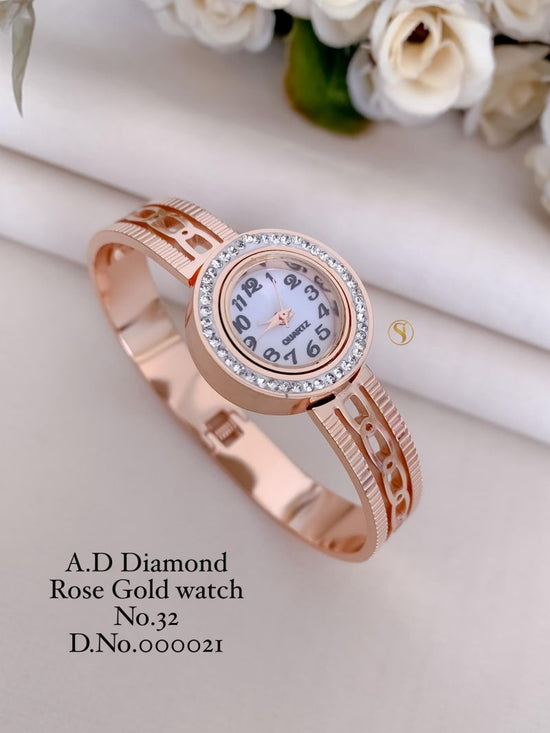 Amrah Wholesale Ad Diamond Rose Gold Watch Collection 1 Ad Diamond Imitation Jewellery