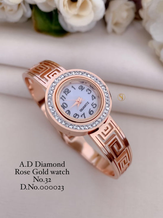 Amrah Wholesale Ad Diamond Rose Gold Watch Collection 1 Ad Diamond Imitation Jewellery