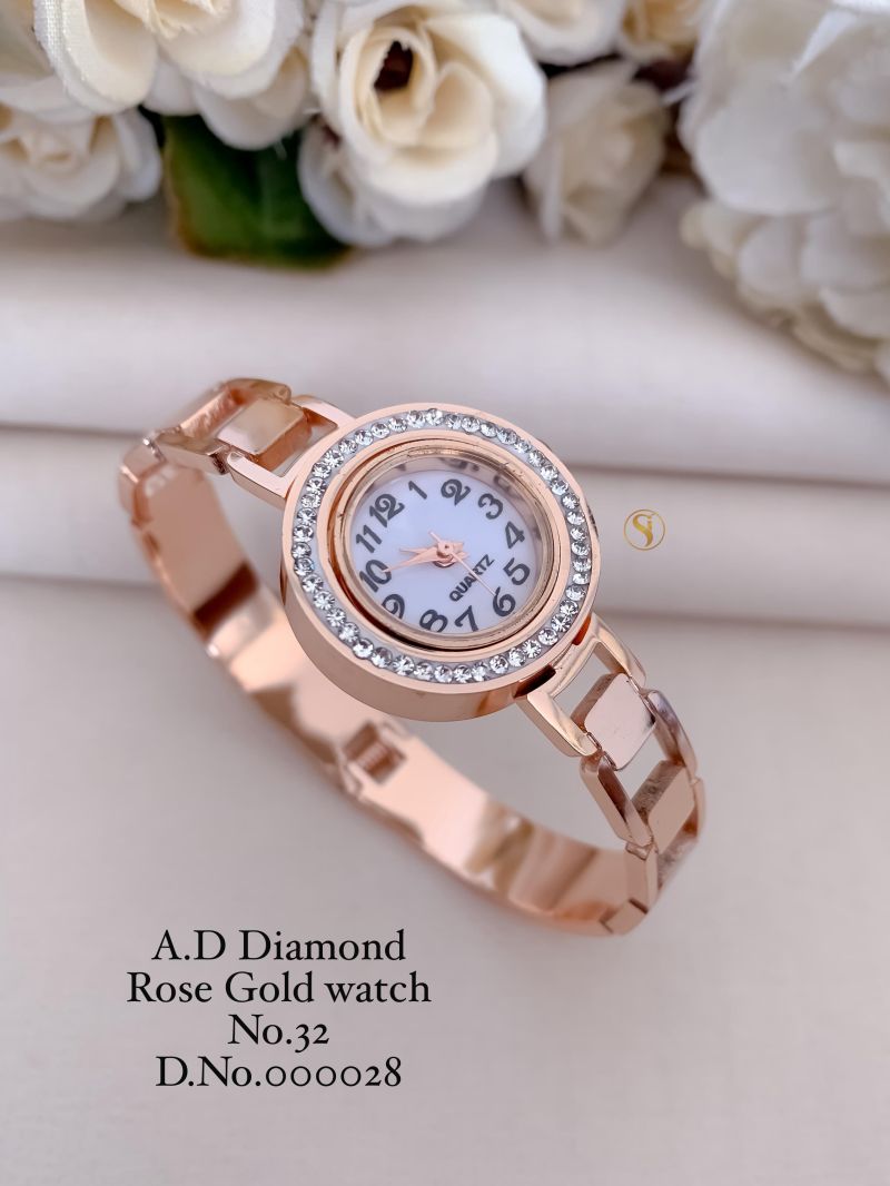 Amrah Wholesale Ad Diamond Rose Gold Watch Collection 1 Ad Diamond Imitation Jewellery