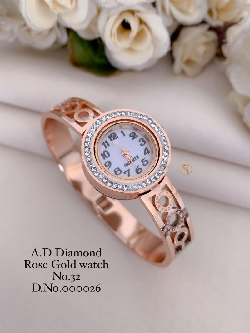 Amrah Wholesale Ad Diamond Rose Gold Watch Collection 1 Ad Diamond Imitation Jewellery