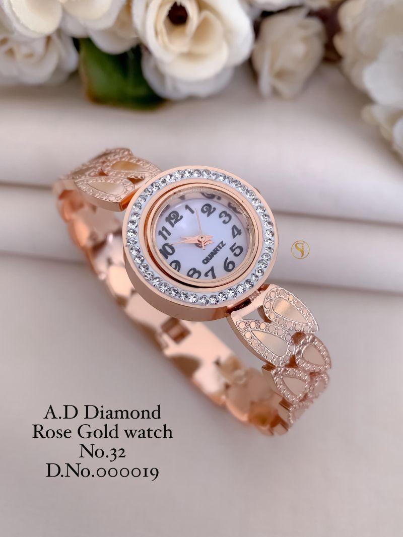 Amrah Wholesale Ad Diamond Rose Gold Watch Collection 1 Ad Diamond Imitation Jewellery
