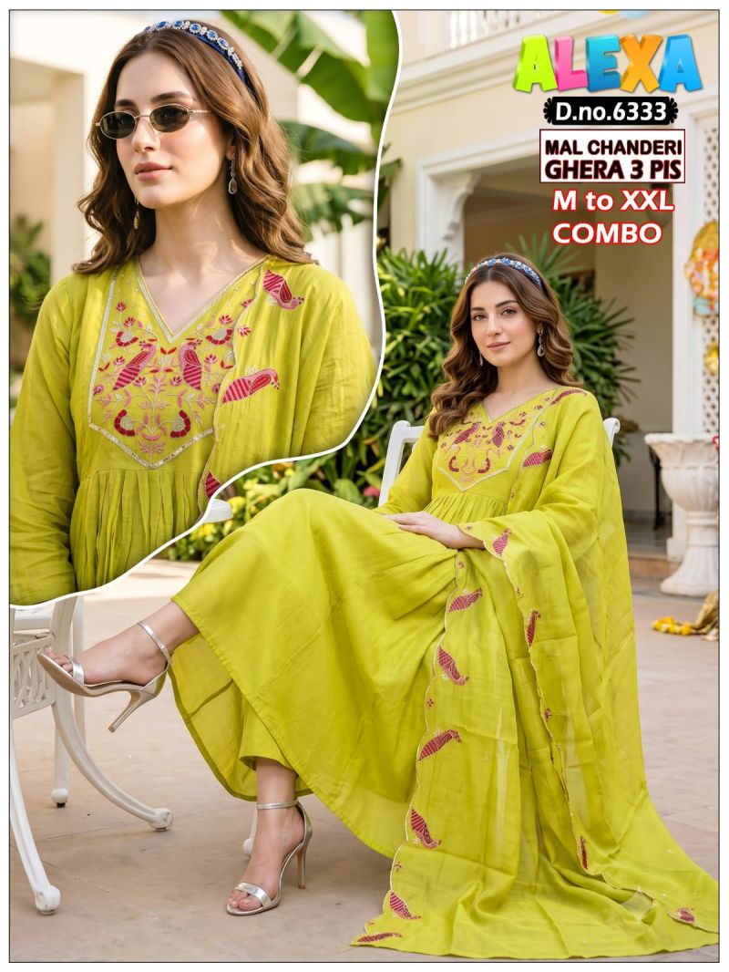 Amrah Wholesale Alexa Combo Vol 1 Mul Chanderi Kurti Pant Dupatta Set