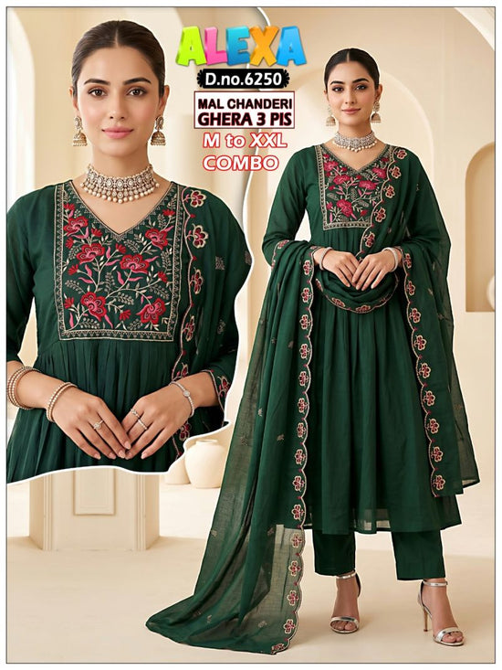 Amrah Wholesale Alexa Combo Vol 1 Mul Chanderi Kurti Pant Dupatta Set