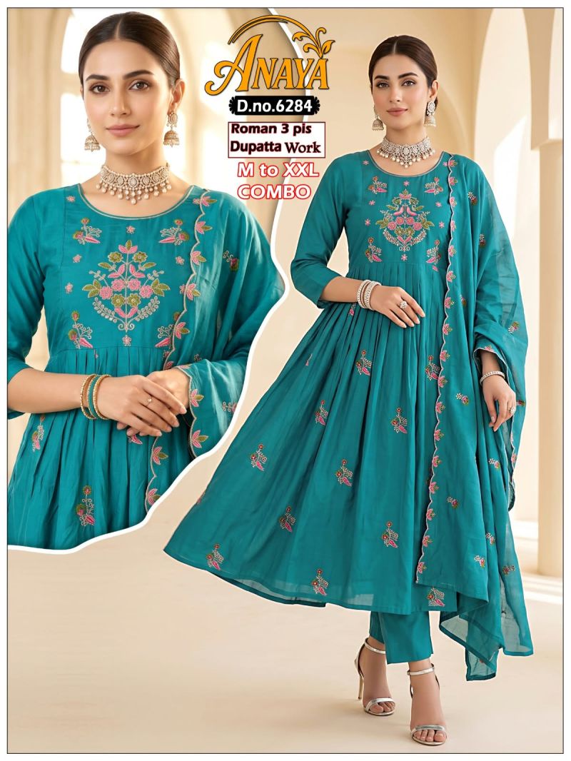 Amrah Wholesale Anaya Combo Roman Silk Kurti Pant Dupatta Set
