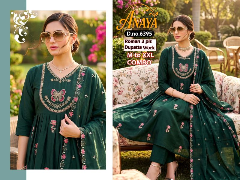 Amrah Wholesale Anaya Combo Roman Silk Kurti Pant Dupatta Set