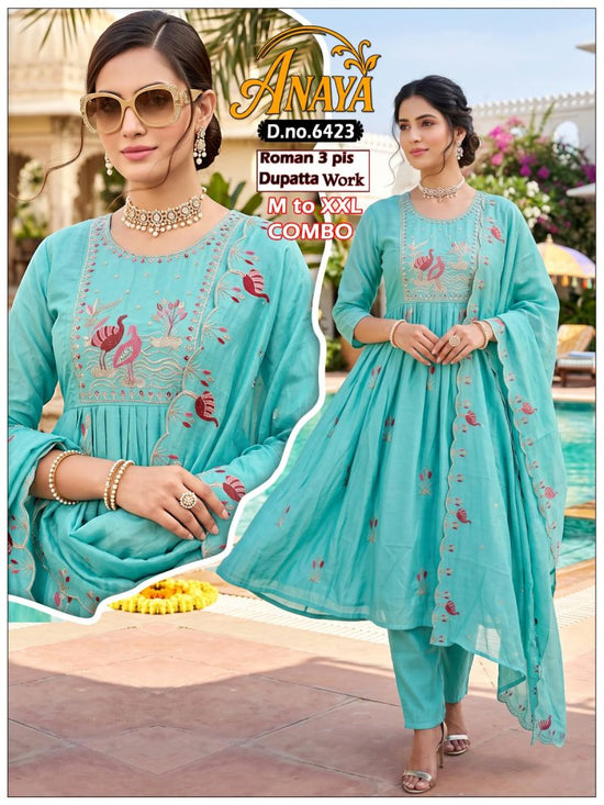 Amrah Wholesale Anaya Combo Roman Silk Kurti Pant Dupatta Set