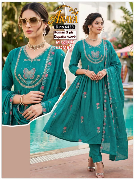 Amrah Wholesale Anaya Combo Roman Silk Kurti Pant Dupatta Set