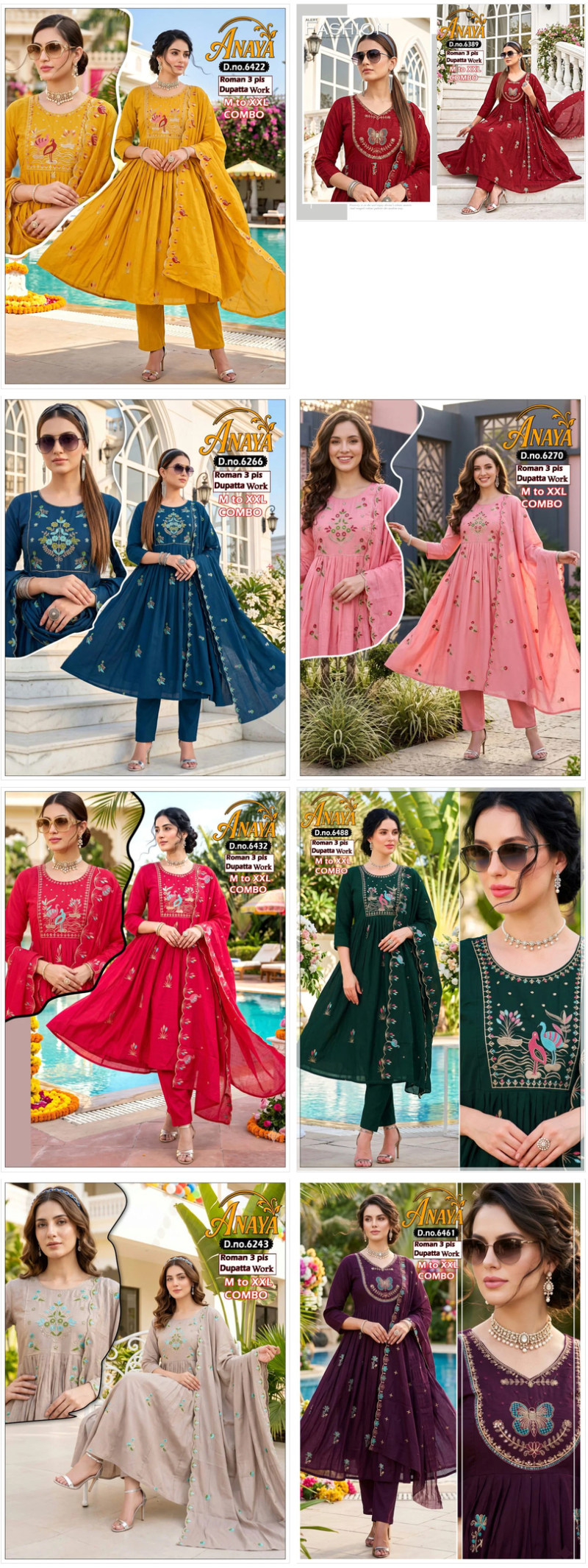 Amrah Wholesale Anaya Combo Roman Silk Kurti Pant Dupatta Set