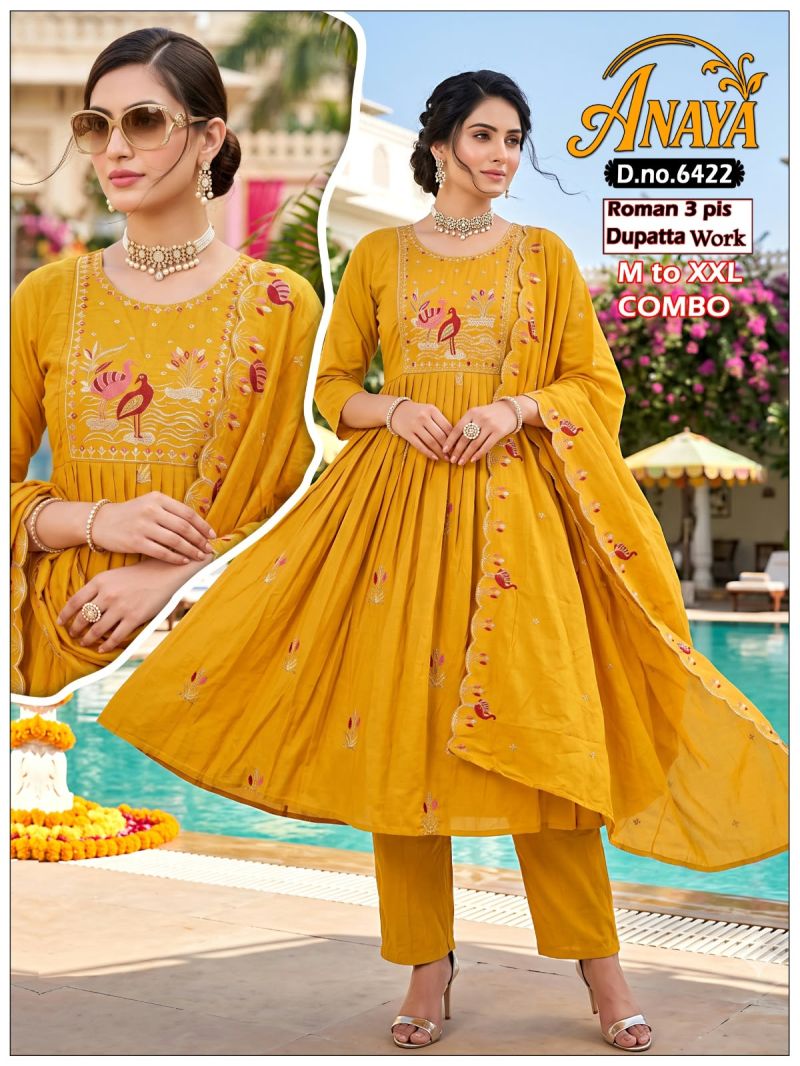 Amrah Wholesale Anaya Combo Roman Silk Kurti Pant Dupatta Set