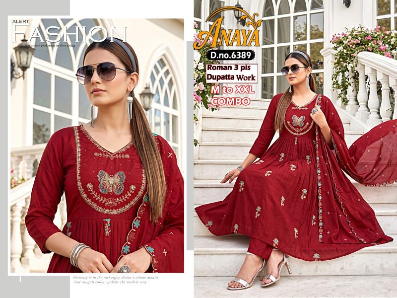 Amrah Wholesale Anaya Combo Roman Silk Kurti Pant Dupatta Set