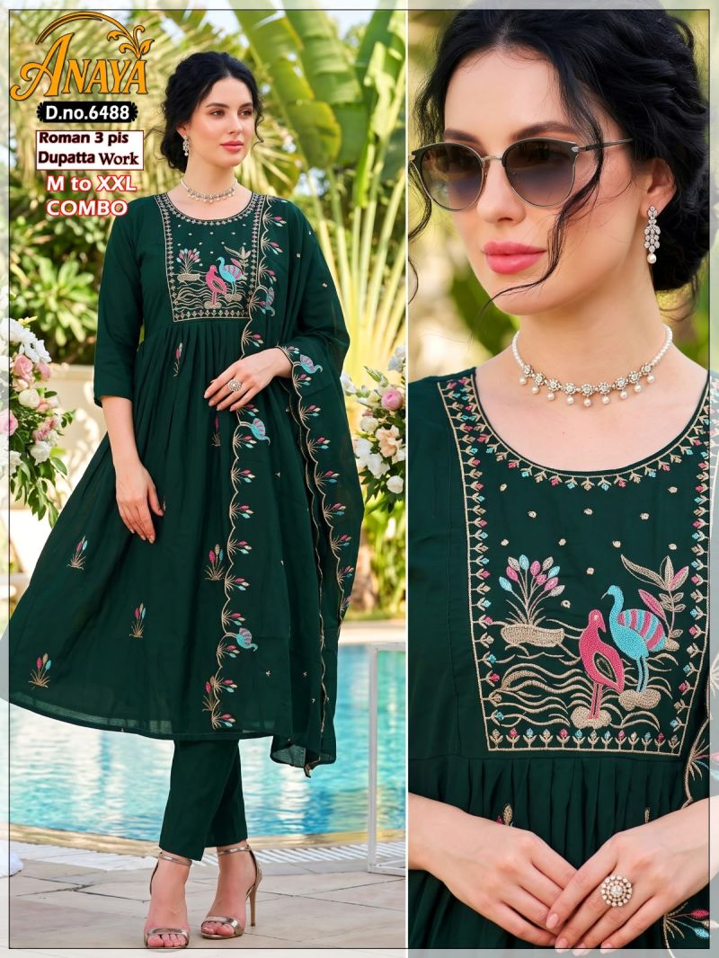Amrah Wholesale Anaya Combo Roman Silk Kurti Pant Dupatta Set