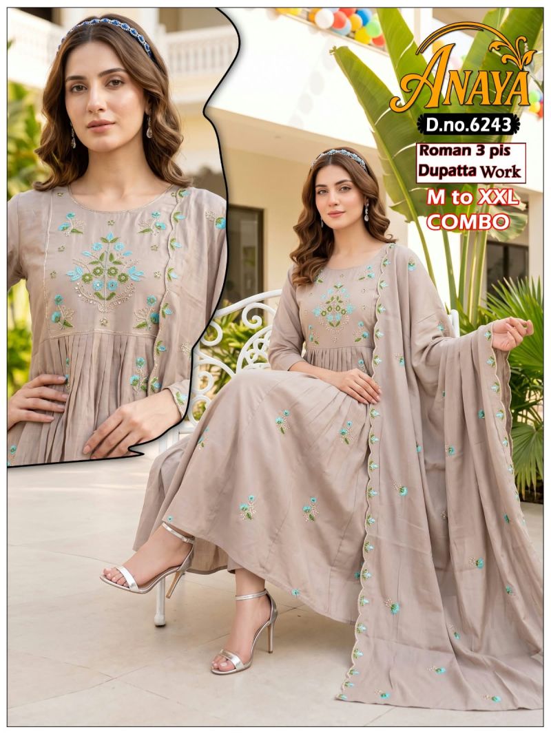 Amrah Wholesale Anaya Combo Roman Silk Kurti Pant Dupatta Set