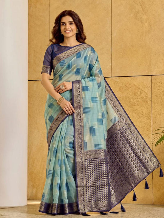 Amrah Wholesale Ast Asopalav Soft Linen Cotton Zari Weaving Saree - Amrah Wholesale