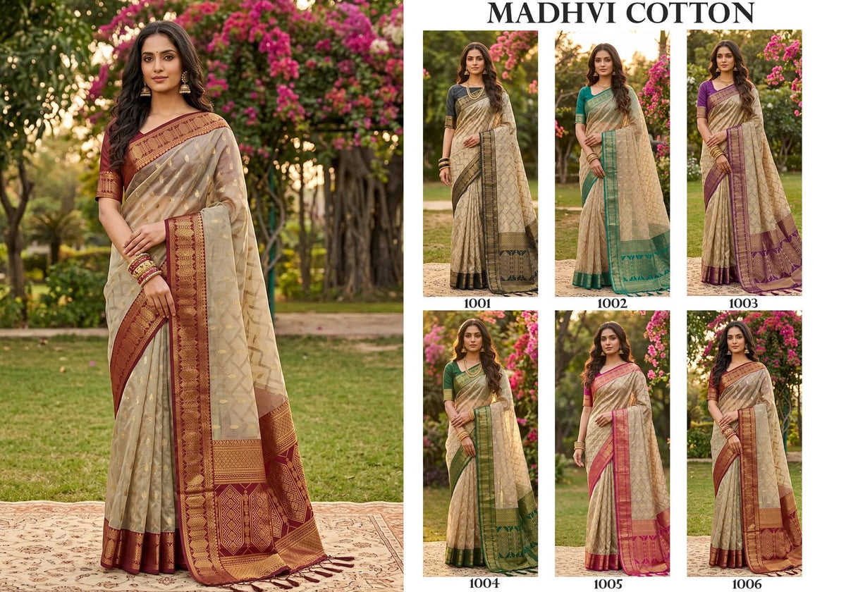 Amrah Wholesale Ast Madhvi Cotton Silk Saree Collection - Amrah Wholesale