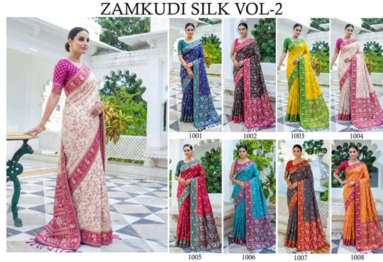 Amrah Wholesale Ast Zamkudi Vol 2 Soft Silk Saree