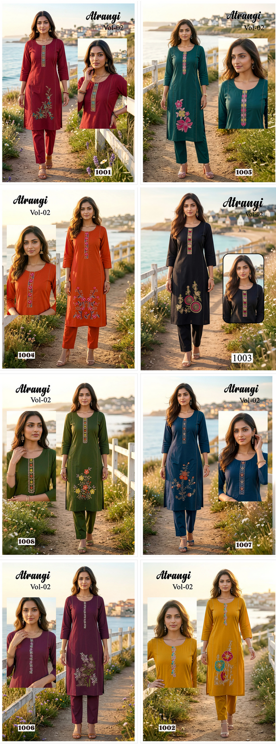 Amrah Wholesale Atrangi Vol 2 Dhabu Cotton Kurti Pant Set