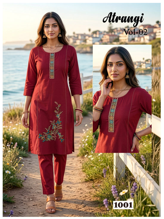 Amrah Wholesale Atrangi Vol 2 Dhabu Cotton Kurti Pant Set