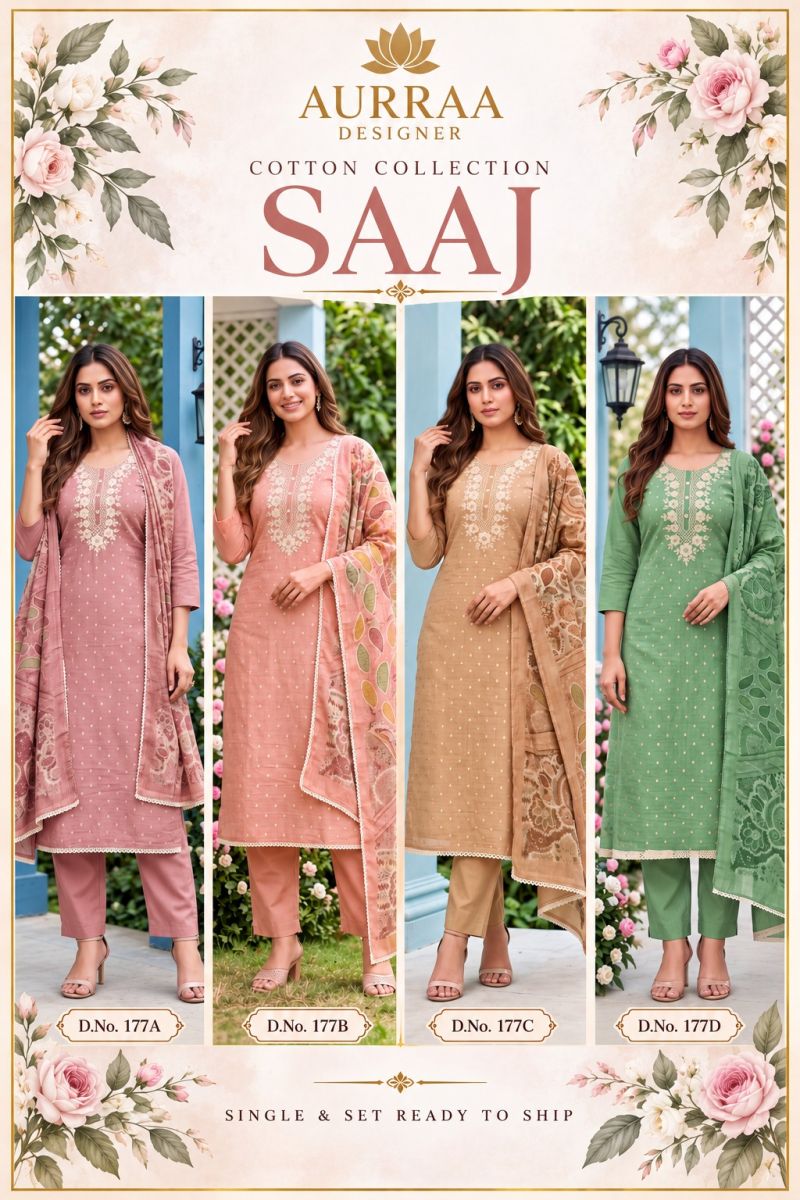 Amrah Wholesale Aurraa Saaj Cotton Salwar Suit Set