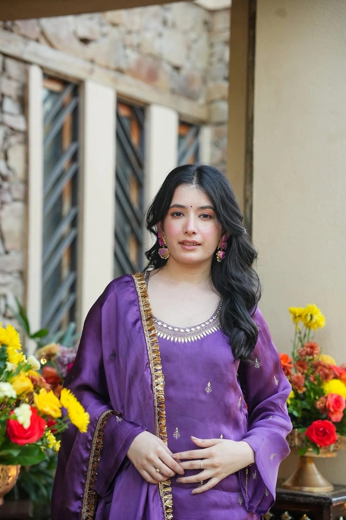 Amrah Wholesale Avira 01 Crepe Silk Kurti Pant Dupatta Set - Amrah Wholesale