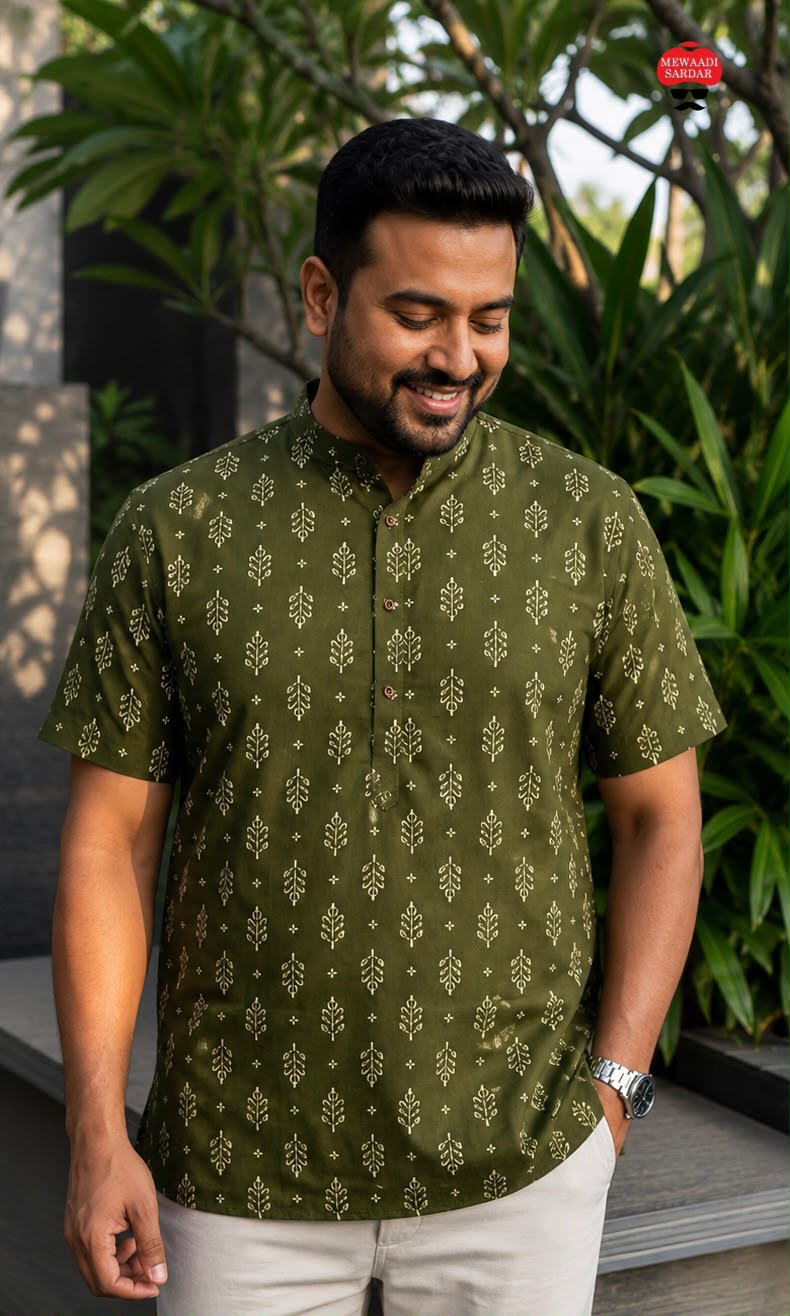 Amrah Wholesale B Desi Vol 4 Cotton Printed Men's Short Kurta