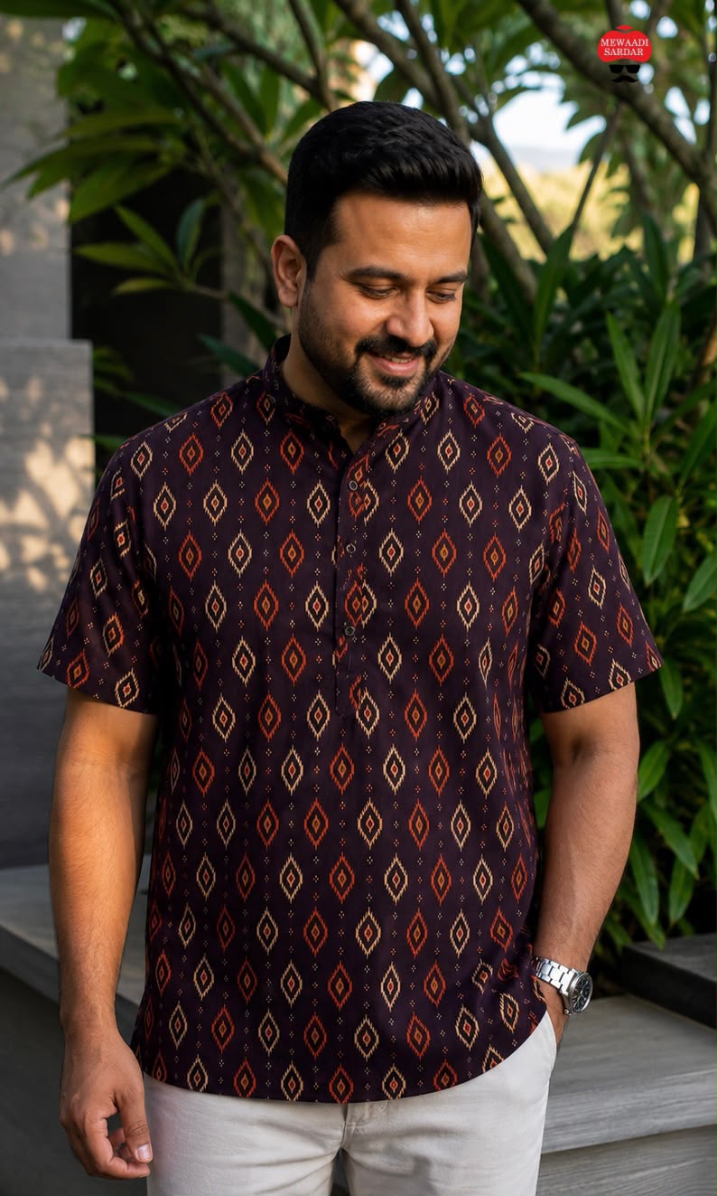 Amrah Wholesale B Desi Vol 4 Cotton Printed Men's Short Kurta