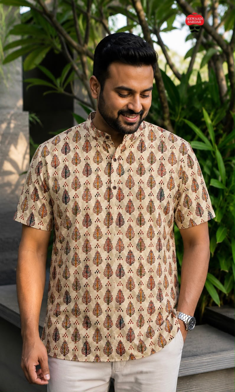 Amrah Wholesale B Desi Vol 4 Cotton Printed Men's Short Kurta