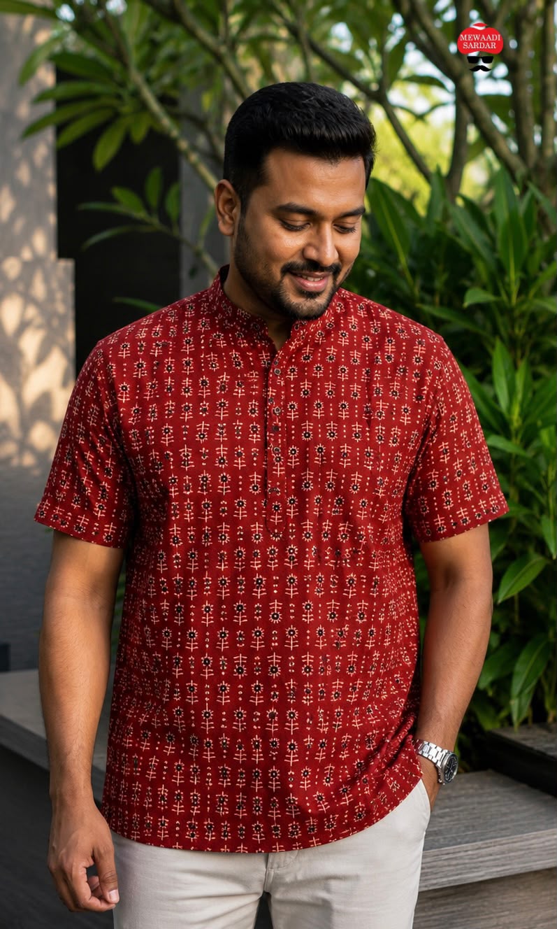 Amrah Wholesale B Desi Vol 4 Cotton Printed Men's Short Kurta