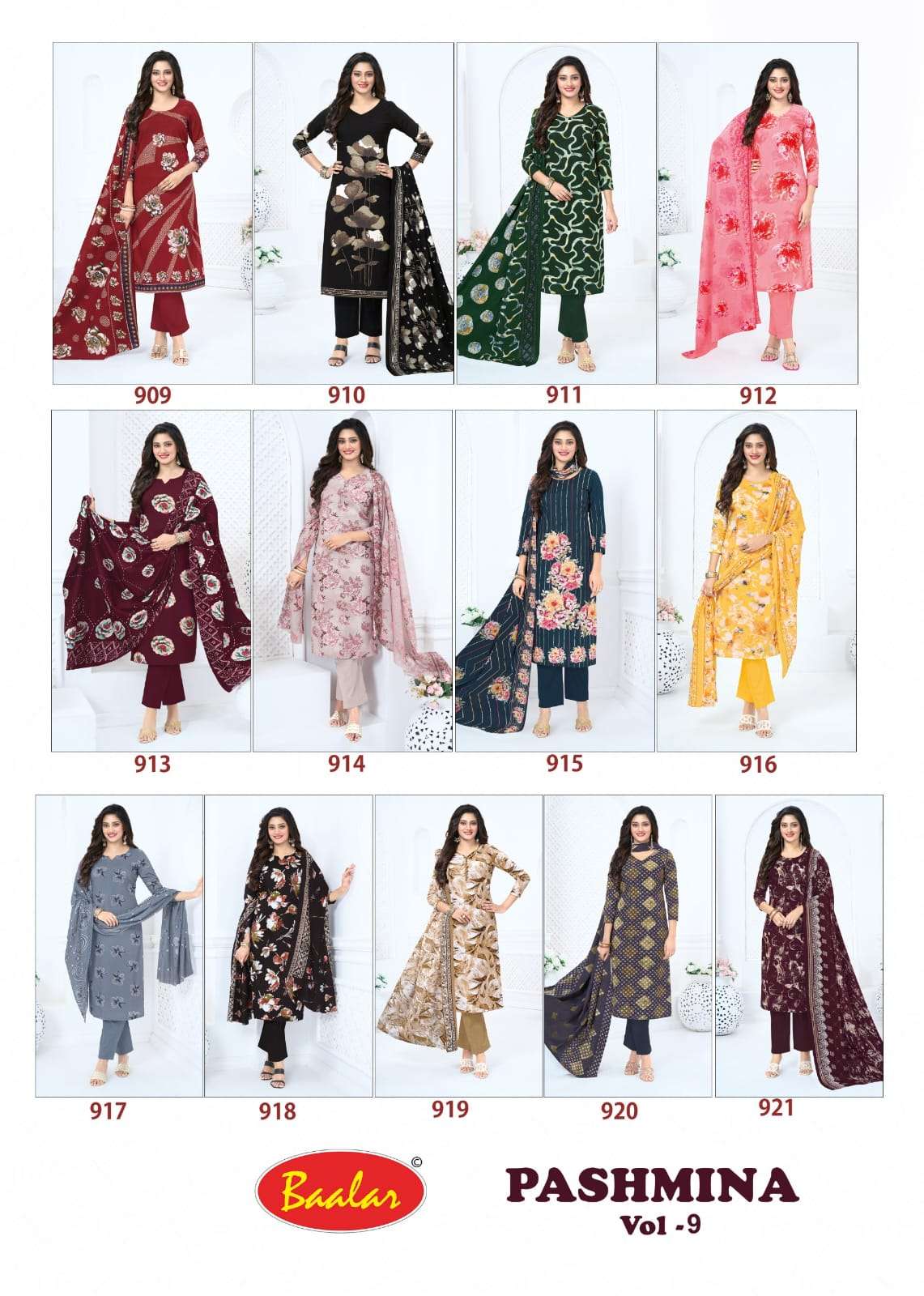 Baalar Pashmina Vol-9 Cotton Printed Dress Material