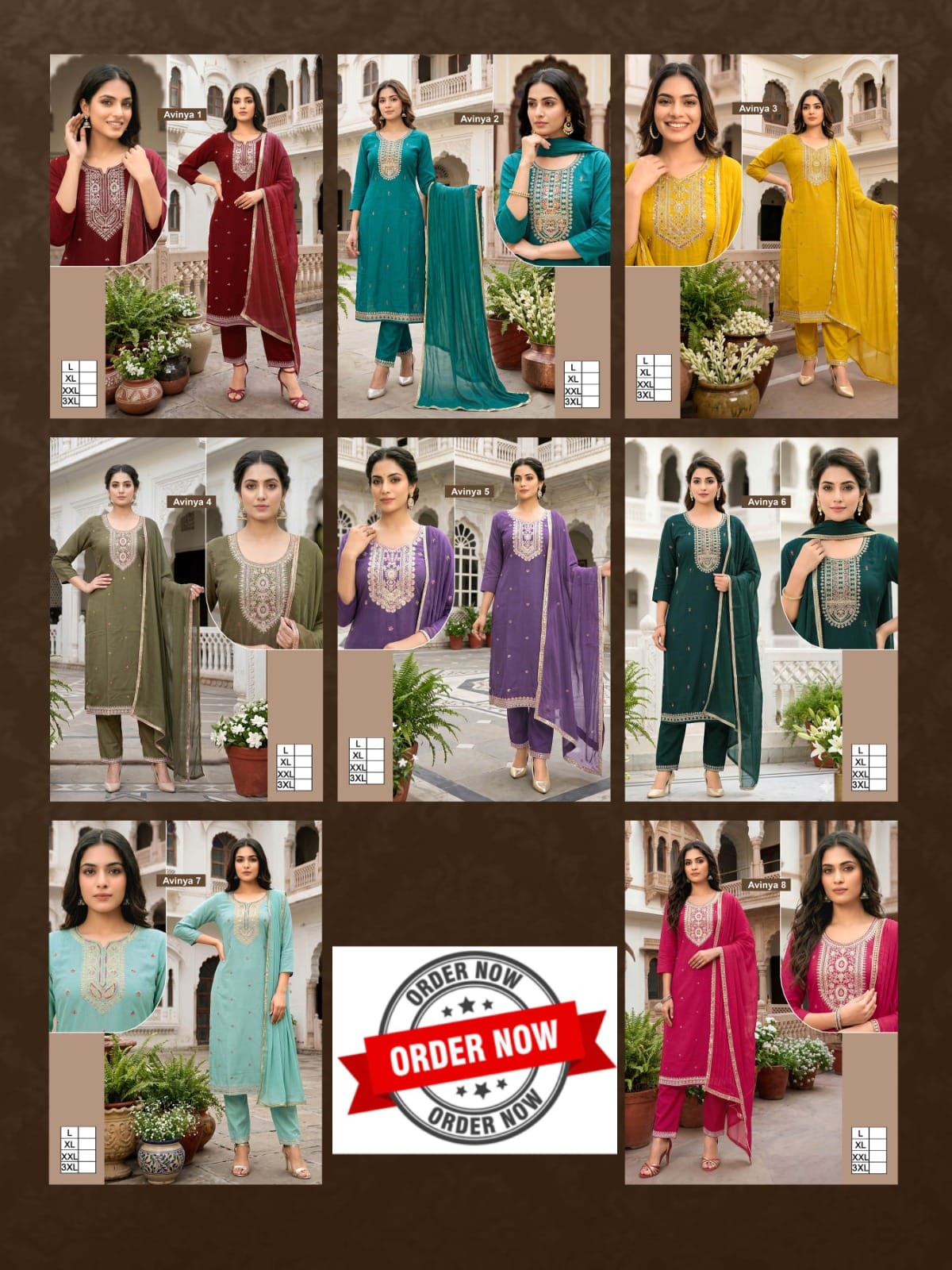 Amrah Wholesale Beauty Avinya Vol 1 Vertican Embroidered Kurti With Bottom Dupatta - Amrah Wholesale